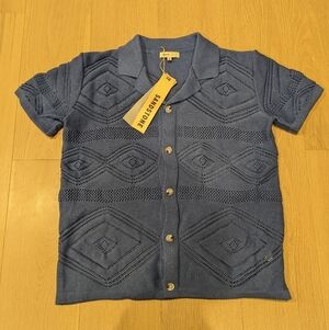 Men's Blue Knit Sweater